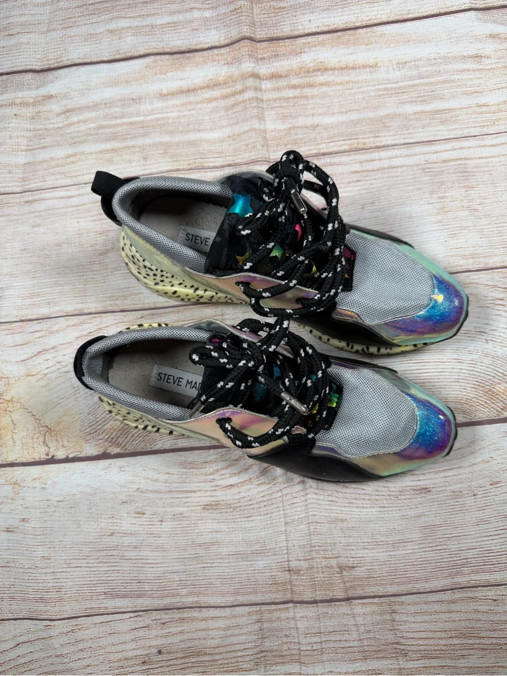 Steve Madden JCLIFF Iridescent Multi-Color Women’s Chunky Dad Sneakers